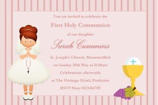 Personalised First Communion Invitations Girl New Design 7