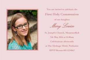 Personalised First Communion Invitations Photo Girl 1