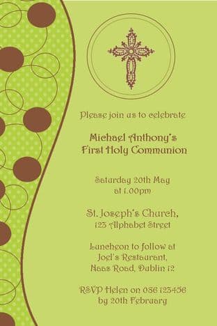 Personalised First Communion Invitations Son/Daughter Design 2