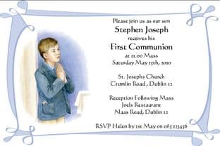 Personalised First Communion Invitations Son Design 3