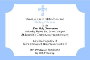 Personalised First Communion Invitations Son Design 5