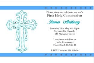 Personalised First Communion Invitations Son Design 6