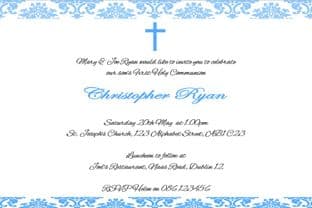 Personalised First Communion Invitations Son Design 9