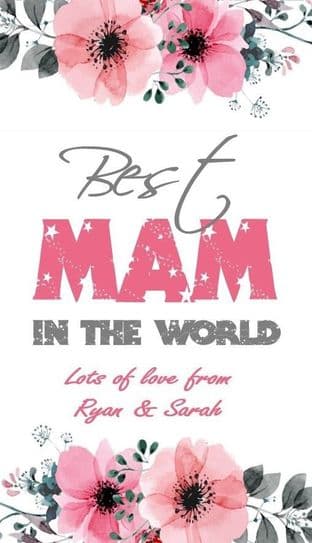 Personalised Floral Mother's Day Chocolate Bar Wrapper