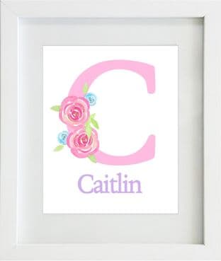 Personalised Flowers Letter Print