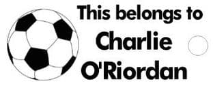 Personalised Football Keyring School Bag Name Tag