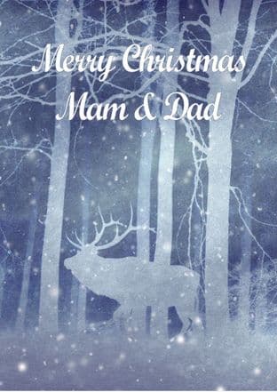 Personalised Forest Deer Christmas Card