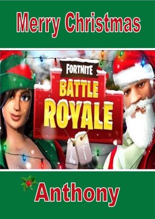Personalised Fortnite Battle Royale Christmas Card Design 1