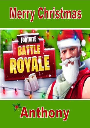 Personalised Fortnite Battle Royale Christmas Card Design 2