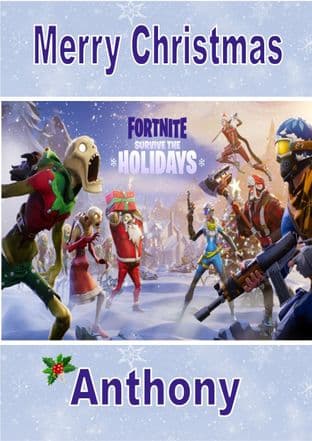 Personalised Fortnite Christmas Card 1