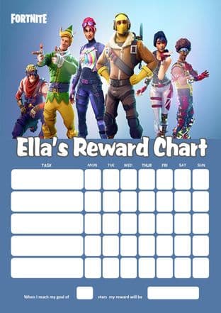 Personalised Fortnite Reward Chart (adding photo option available)