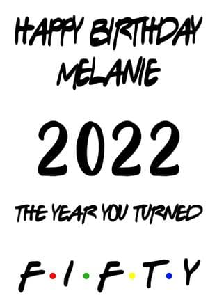 Personalised Friends Inspired Any Age Birthday Card