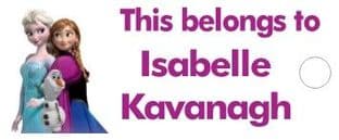 Personalised Frozen Keyring School Bag Name Tag