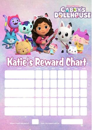 Personalised Gabby's Dollhouse Reward Chart (adding photo option available) (1)