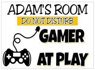 Personalised Gamer at Play Door Plaque