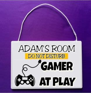 Personalised Gamer at Play Door Plaque