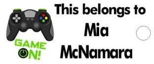 Personalised Gamer Theme Keyring School Bag Name Tag