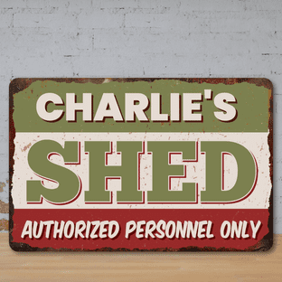 Personalised Garden Shed Faux Rusted Vintage Style Metal Sign