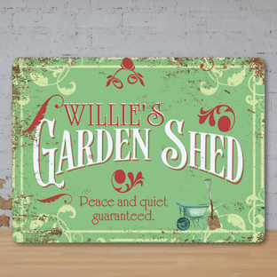 Personalised Garden Shed Faux Rusted Vintage Style Metal Sign 2
