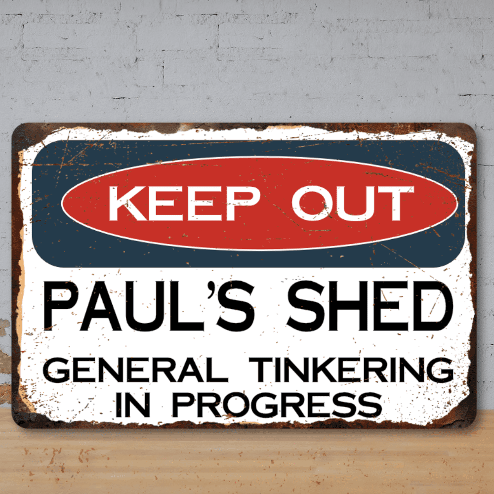 Personalised Garden Shed Faux Rusted Vintage Style Metal Sign 3