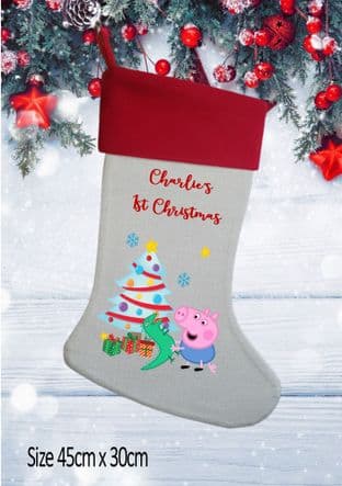 Personalised George Pig Christmas Stocking