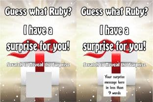 Personalised Gift Surprise Reveal Scratch Card