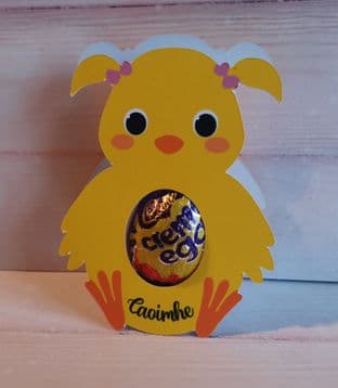 Personalised Girl Chick Easter Creme Egg Holder