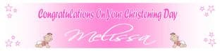 Personalised Girl Christening Banner Design 3