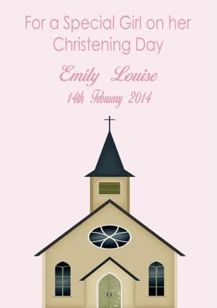 Personalised Girl Christening Card Design 8