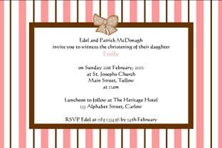 Personalised Girl Christening Invitations Design 2