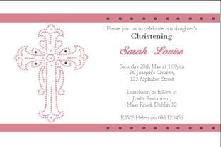 Personalised Girl Christening Invitations Design 7