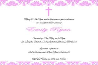 Personalised Girl Christening Invitations Design 8