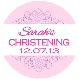 Personalised Girl Christening Sticker Design 10