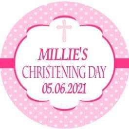 Personalised Girl Christening Sticker Design 11