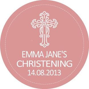 Personalised Girl Christening Sticker Design 3