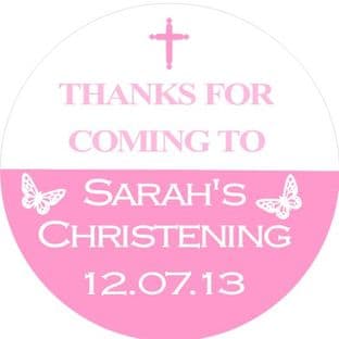 Personalised Girl Christening Sticker Design 4
