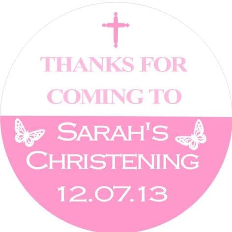 Personalised Girl Christening Sticker Design 4