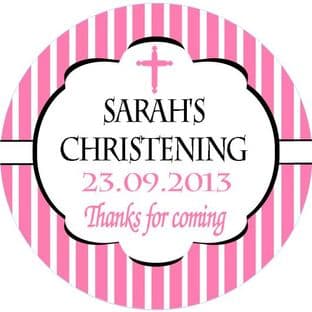 Personalised Girl Christening Sticker Design 6