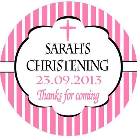 Personalised Girl Christening Sticker Design 6