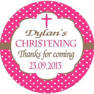 Personalised Girl Christening Sticker Design 7