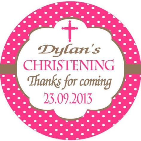Personalised Girl Christening Sticker Design 7