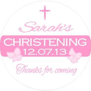 Personalised Girl Christening Sticker Design 8