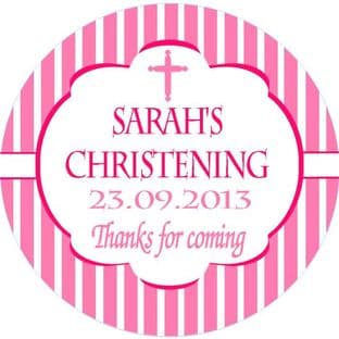 Personalised Girl Christening Sticker Design 9