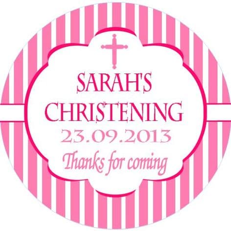 Personalised Girl Christening Sticker Design 9