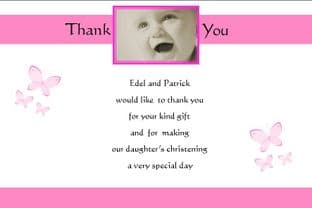 Personalised Girl Christening Thank You Cards (3)
