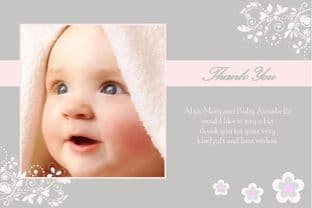 Personalised Girl Christening Thank You Cards 4