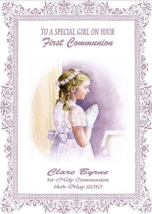 Personalised Girl Communion Card Design 2