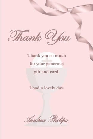 Personalised Girl Communion Thank You Card Design 4