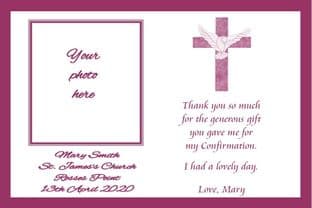 Personalised Girl Confirmation Thank You Card