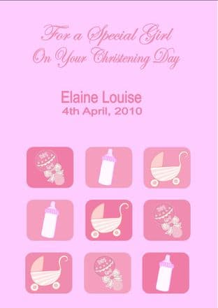 Personalised Girl Twins Christening Card